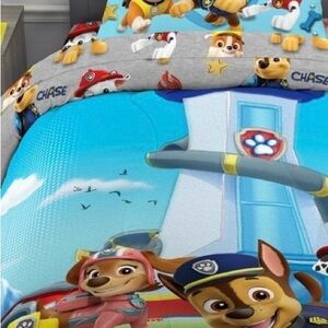 Paw Patrol Kids Reversible Comforter - Blue and Gray with PILLOW CASE